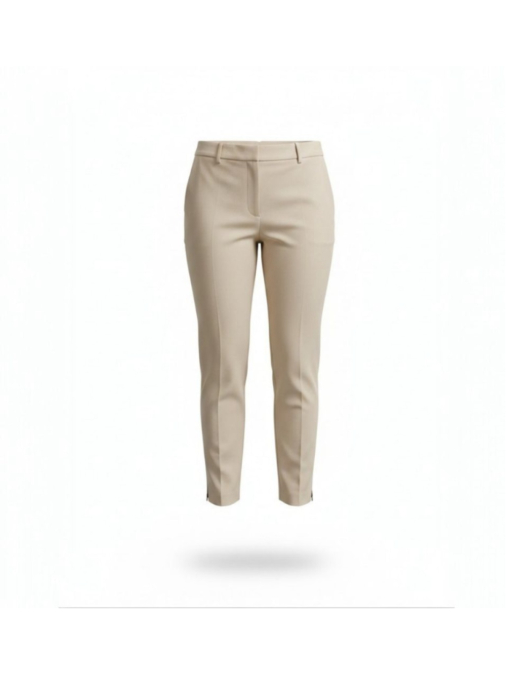 Donna Karan Elegant Cream Straight Leg Trouser Pant